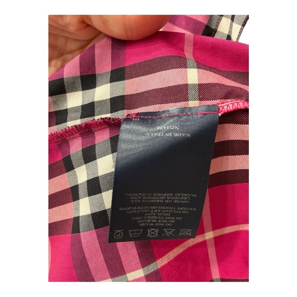 Burberry Women's Pink Plaid Top Size 6 - Picture 7 of 13